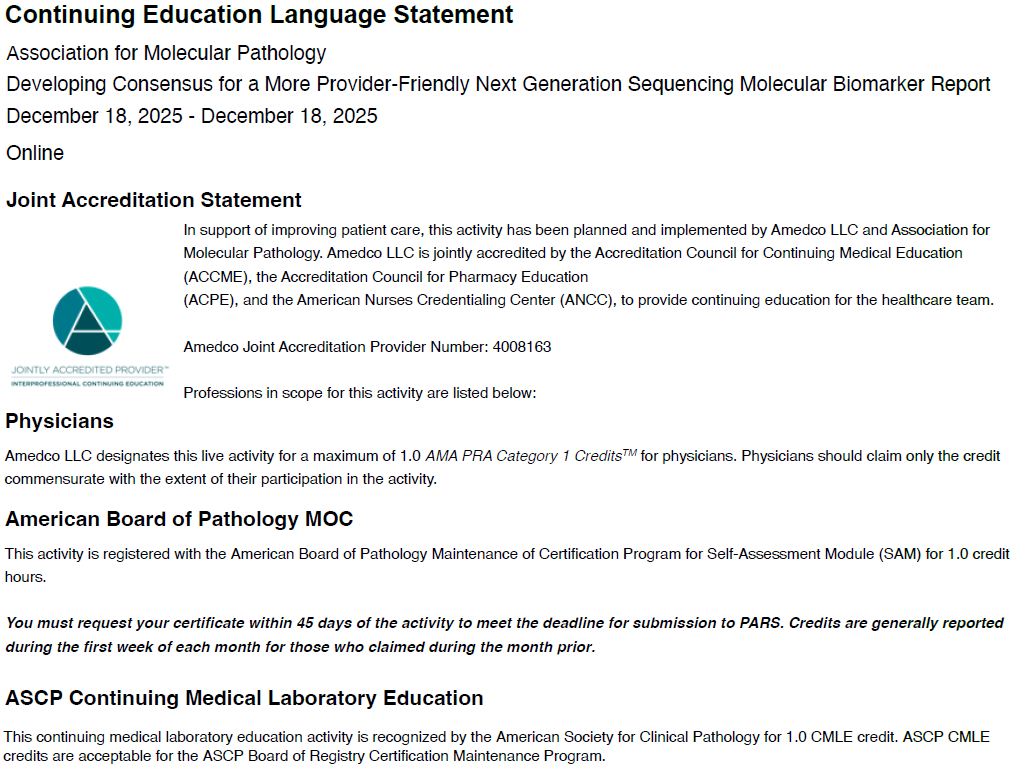 Continuing Education Language Statement